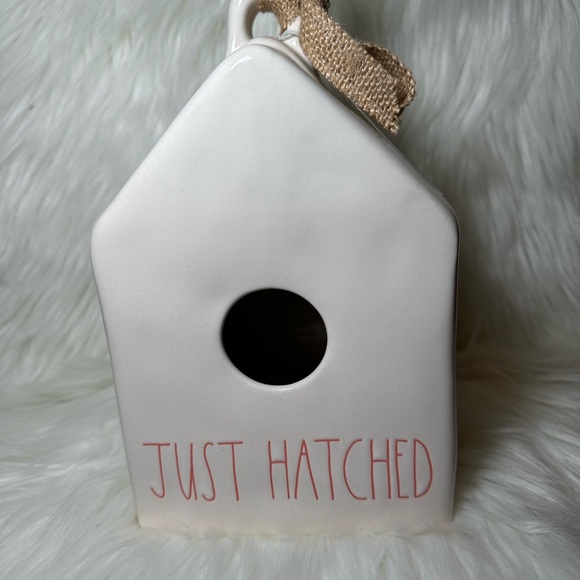 Rae Dunn Just Hatched Birdhouse with Peach Text - Picture 1 of 4